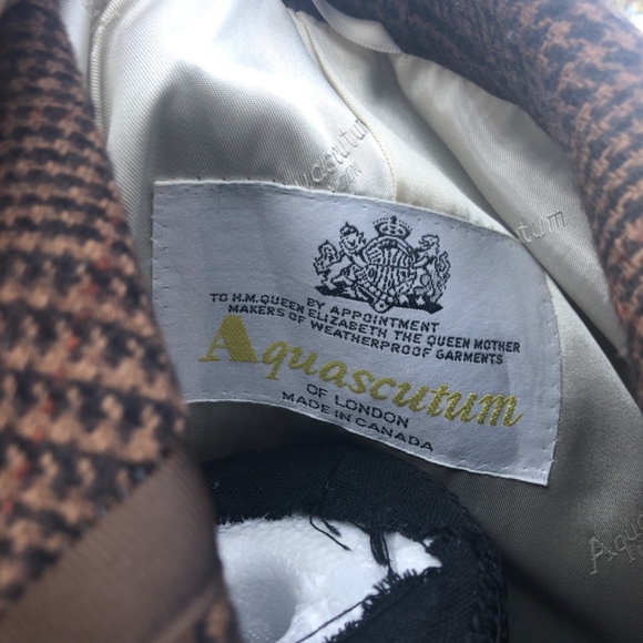 NWOT Cottagecore Plaid Classic Virgin Wool Aquascutum Brown Blazer - Picture 5 of 6